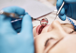 Person receiving a dental exam