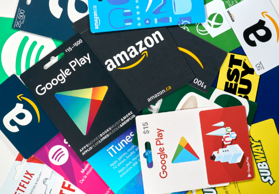Pile of gift cards for numerous stores