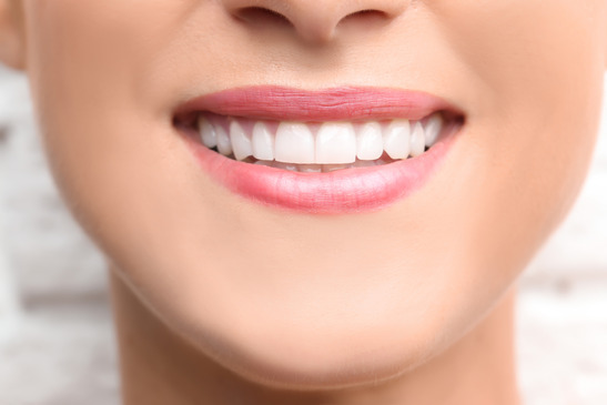 closeup of woman smiling 